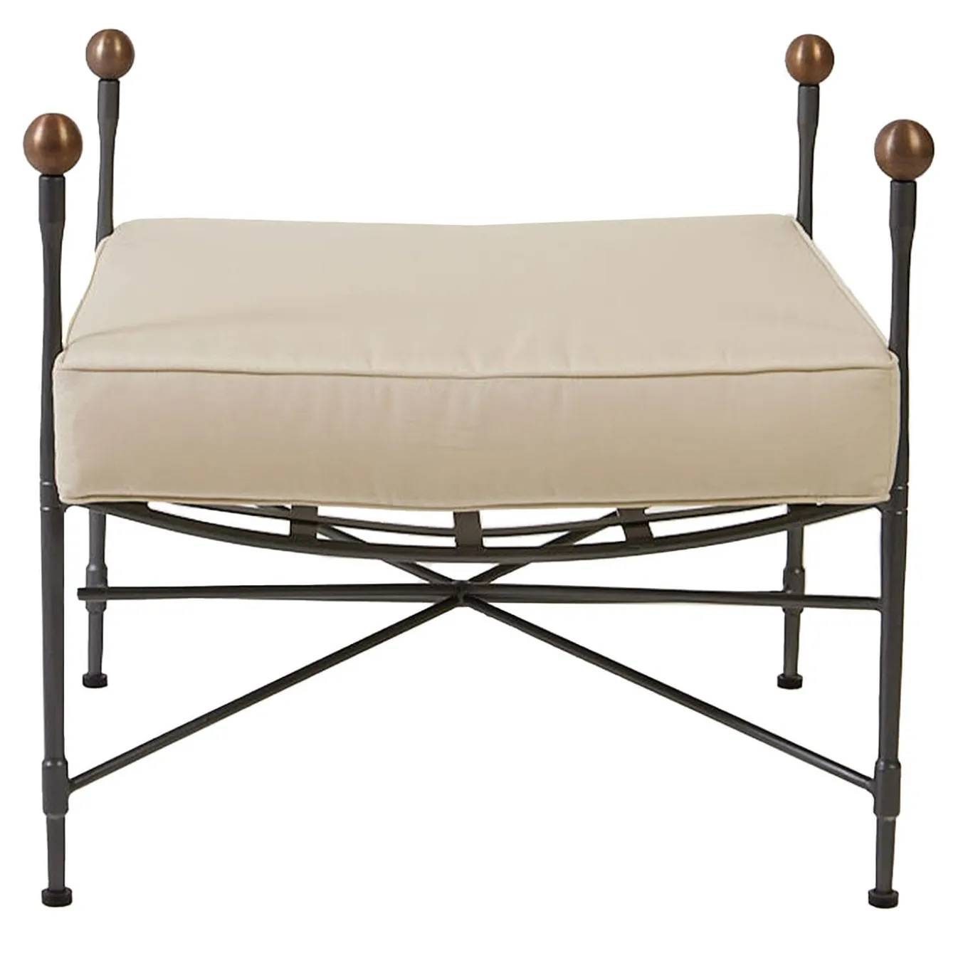 Pouf imbottito alto a trama incrociata