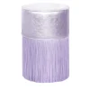 Pouf in pelle metallizzata Lillac di Lorenza Bozzoli