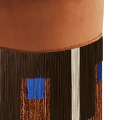 Pouf in velluto cognac Treasure di Lorenza Bozzoli