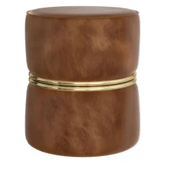 Pouf in velluto marrone Marshmallow