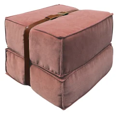 Pouf in velluto rosa antico Docker