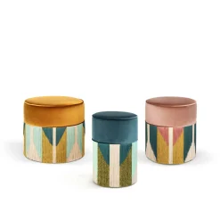 Pouf in velluto verde Treasure di Lorenza Bozzoli
