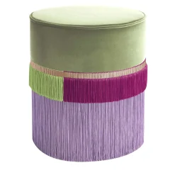 Pouf linea geometrica Couture verde e fucsia
