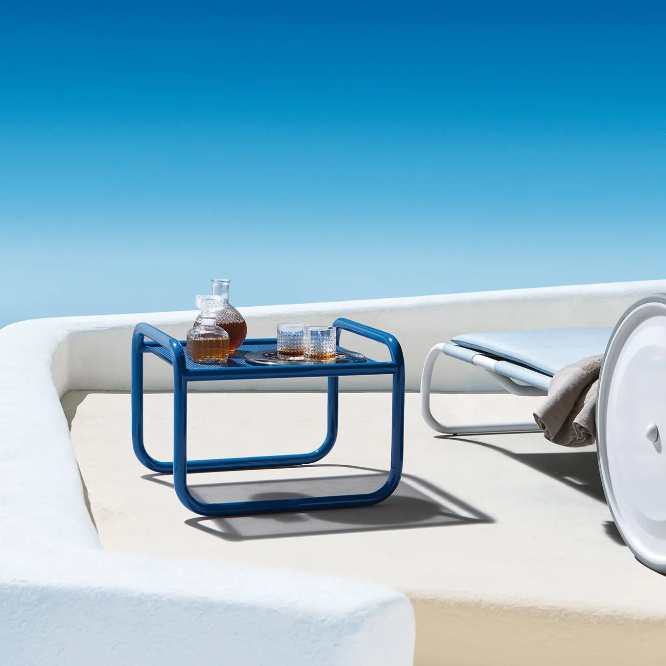 Pouf Locus Solus Blue di Gae Aulenti