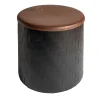 Pouf Mastio in legno nero