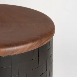 Pouf Mastio in legno nero