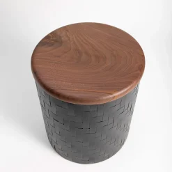 Pouf Mastio in legno nero