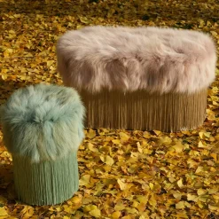 Pouf Patchwork Tiffany verde acqua di Lorenza Bozzoli