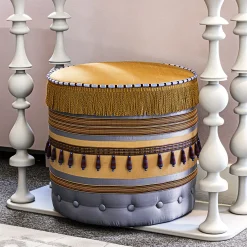 Pouf rotondo patchwork