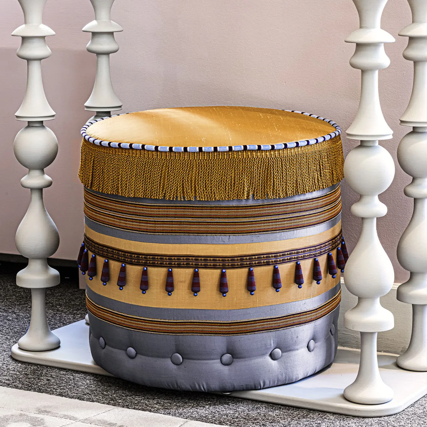 Pouf rotondo patchwork