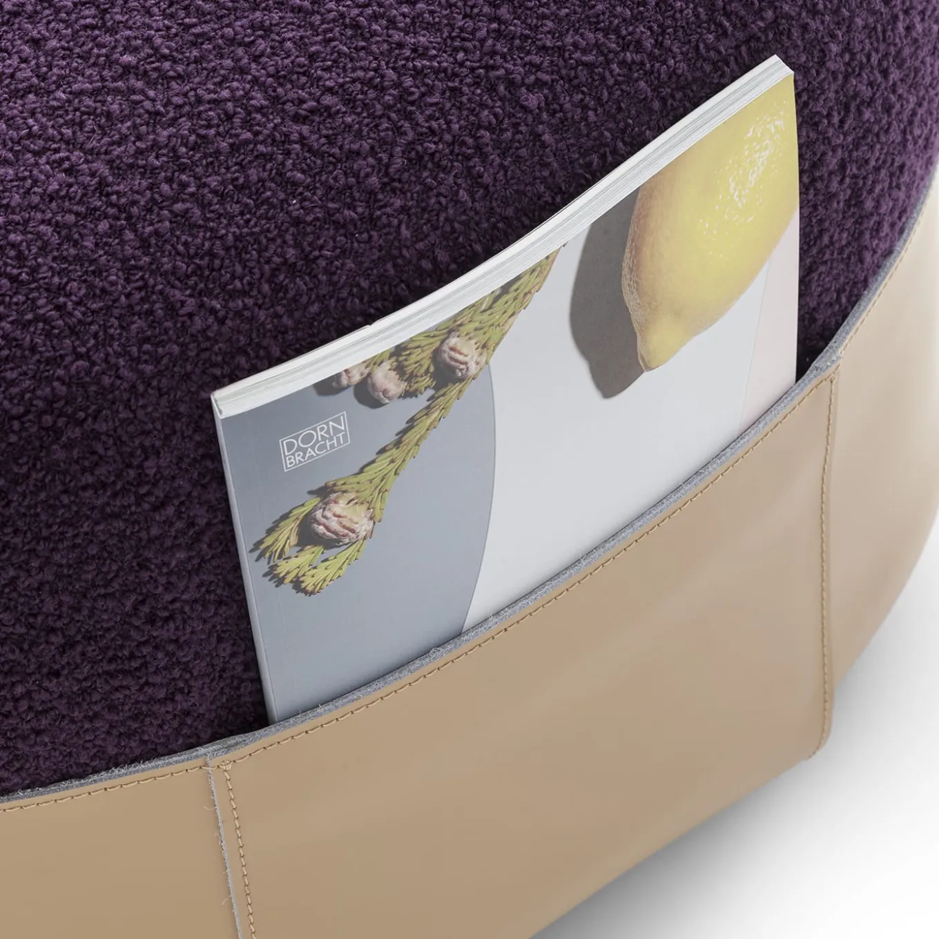 Pouf Sumo beige e viola