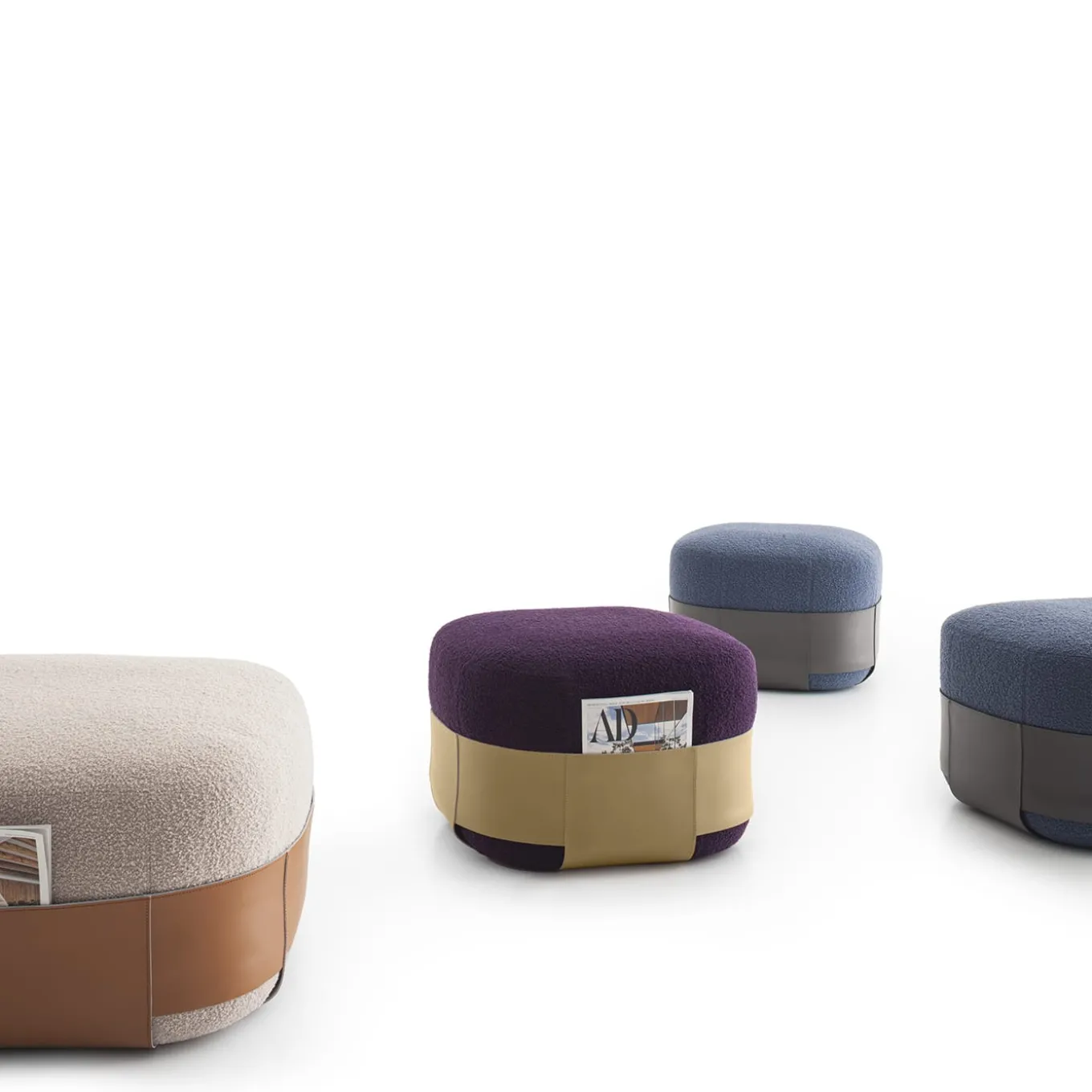 Pouf Sumo beige e viola