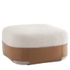 Pouf Sumo grande cognac e beige