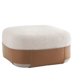 Pouf Sumo grande cognac e beige