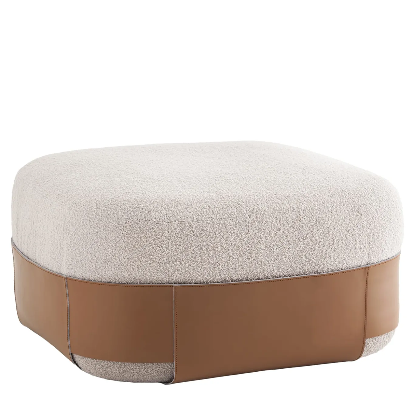 Pouf Sumo grande cognac e beige