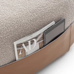 Pouf Sumo grande cognac e beige