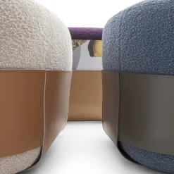 Pouf Sumo grande cognac e beige