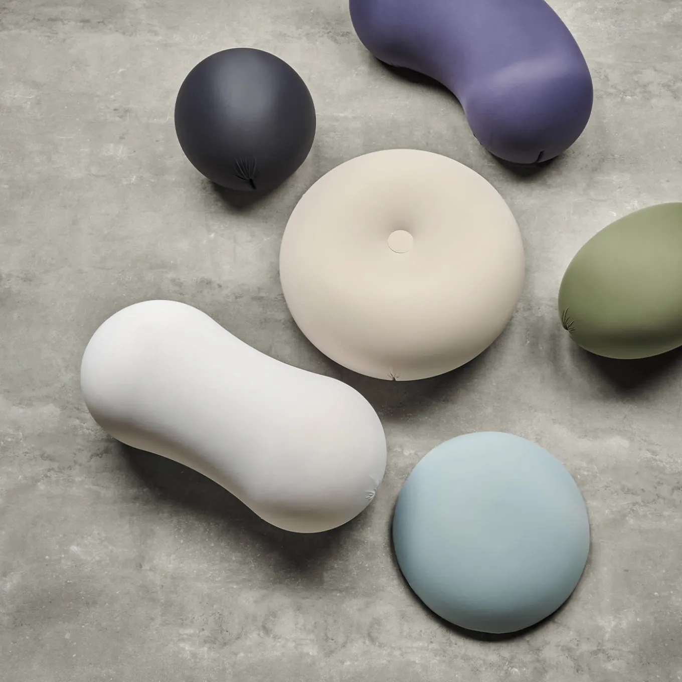 Pouf Tatone in tessuto tecnico bianco