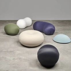Pouf Tatone in tessuto tecnico bianco