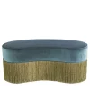 Pouf verde Sparkle Bean con frangia oro e verde