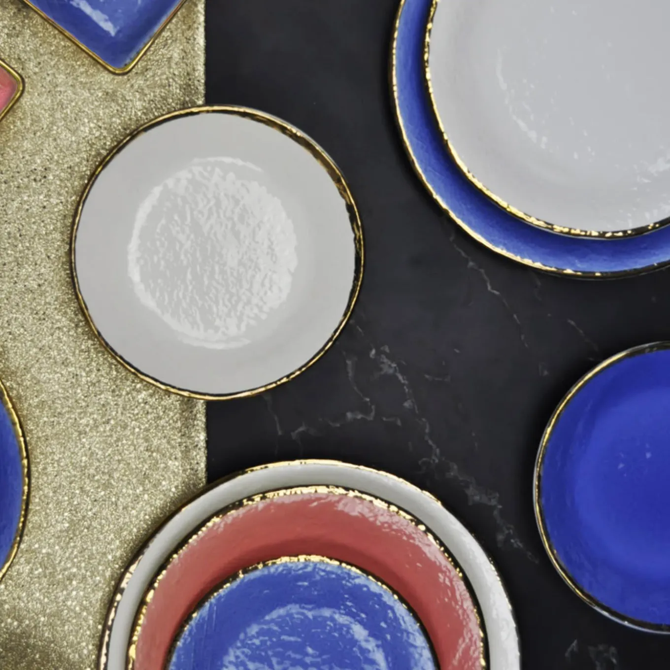 Preta Oro Latte Set di piatti da pranzo per 6 persone