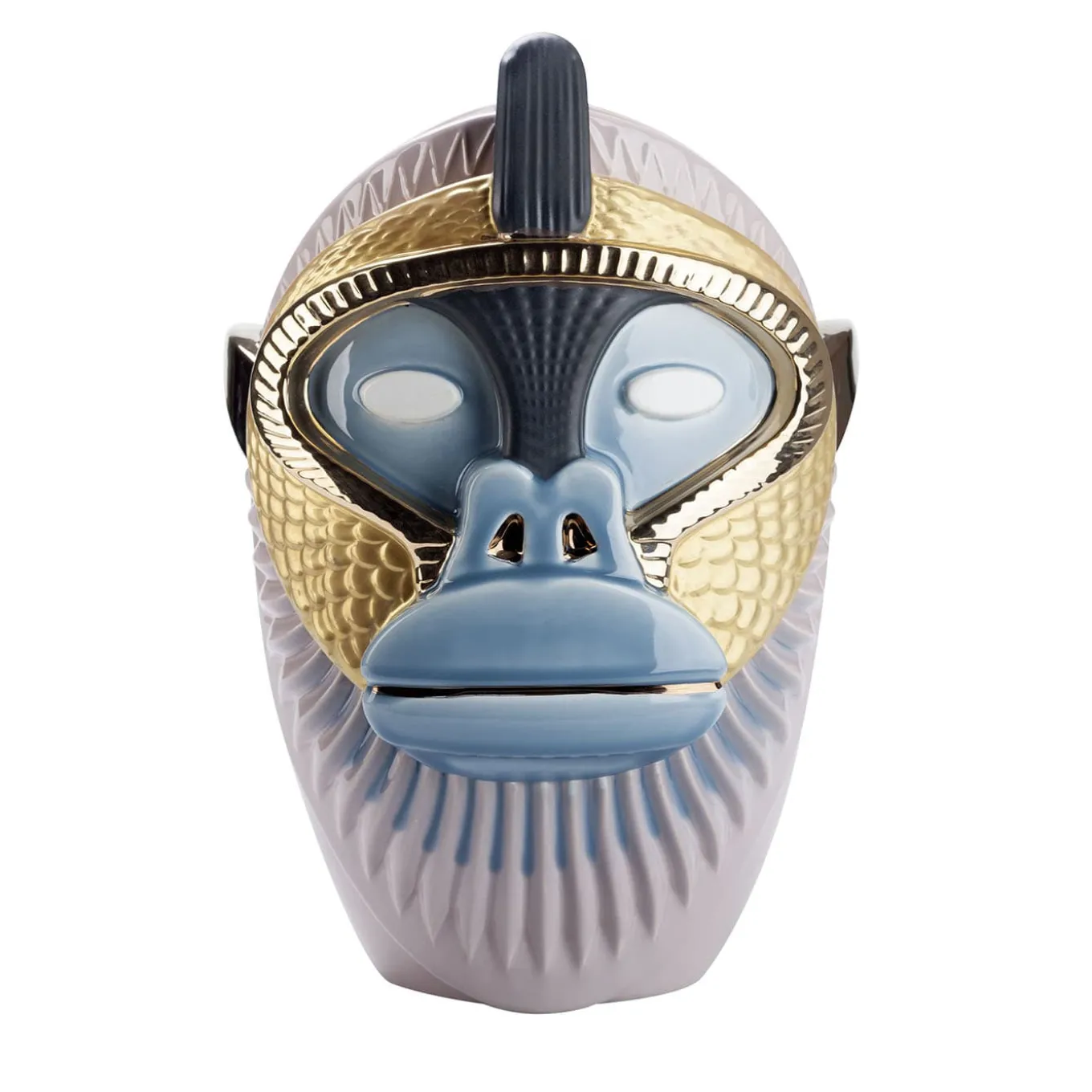 Primates Kandti Vaso in ceramica lilla lucida con dettagli in metallo Di Elena Salmistraro