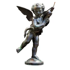 Putto con scultura di delfino