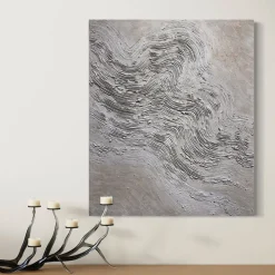 Quadro Materico Stratificazioni Bianco in resina