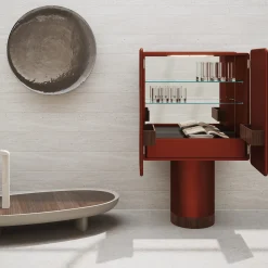 Regis, mobile bar a 2 porte, ramato