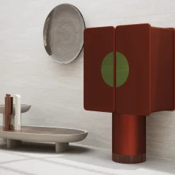 Regis, mobile bar a 2 porte, ramato