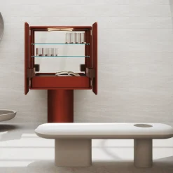 Regis, mobile bar a 2 porte, ramato