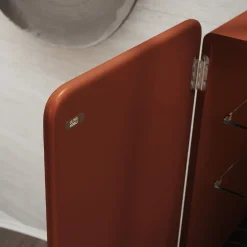 Regis, mobile bar a 2 porte, ramato