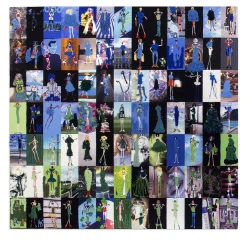 Ricamo Tipe Umane Verde e Blu