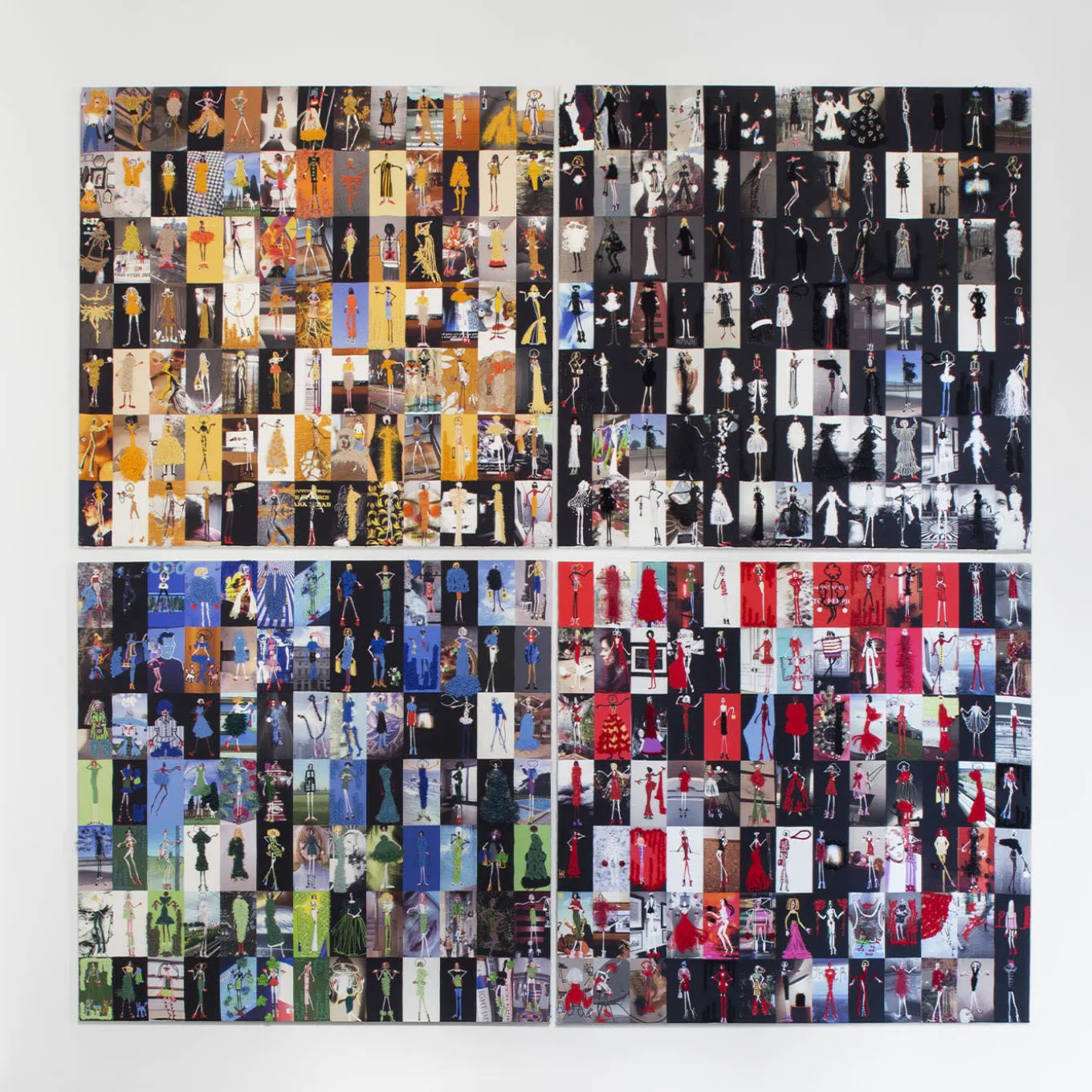 Ricamo Tipe Umane Verde e Blu