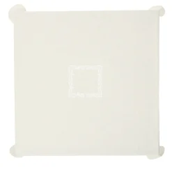 Rinascimento Tovaglia quadrata di lino ricamata in beige