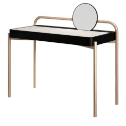 Roll Carrara marble and walnut wood desk