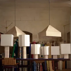 Roma Dodecagon Lampada da tavolo media bianca