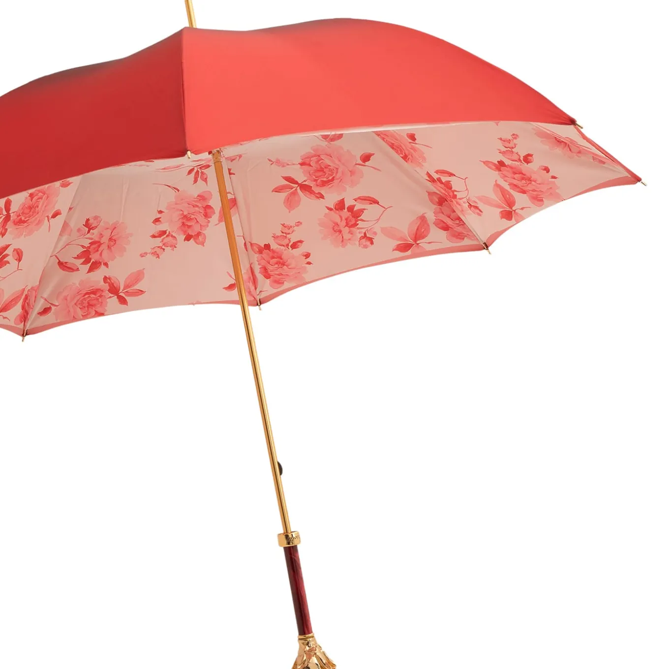 Rosa d'oro con manico in resina placcata Ombrello