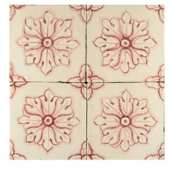 Rosso Ficus Indica Set di 4 piastrelle #9