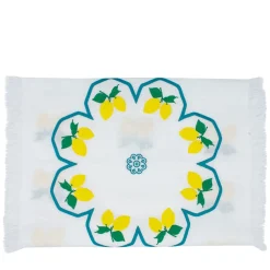 Runner bianco con frange multicolore Limoni