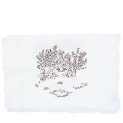 Runner bianco con frange Ulivo Pugliese