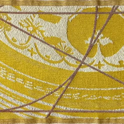 Runner Double Face Borromi in Giallo Zolfo e Rosso Granato