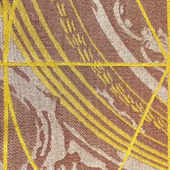 Runner Double Face Borromi in Giallo Zolfo e Rosso Granato