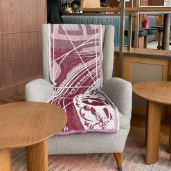 Runner double face Borromini in Granato e Blu Himmel