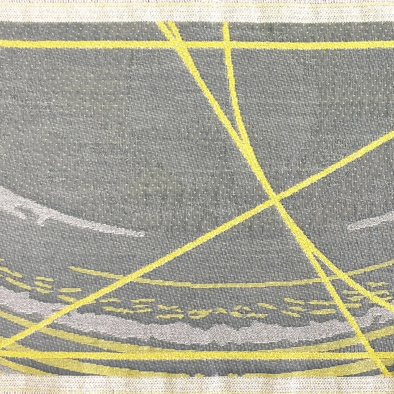 Runner Double Face Borromi in Giallo Cedro e Alga Verde Blu