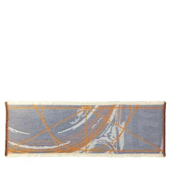 Runner double face Borromini in arancione Hermes e Blu Blitzblau