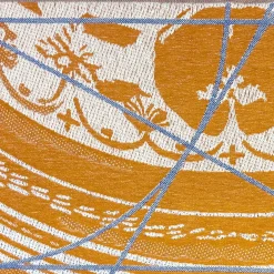 Runner double face Borromini in arancione Hermes e Blu Blitzblau