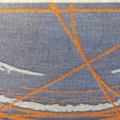 Runner double face Borromini in arancione Hermes e Blu Blitzblau