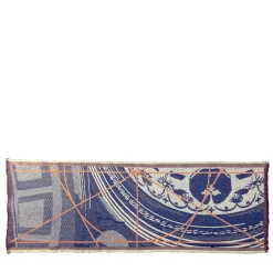 Runner double face Borromini in blu e rosso Rowan