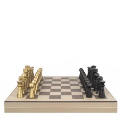 Scacchiera in pelle beige